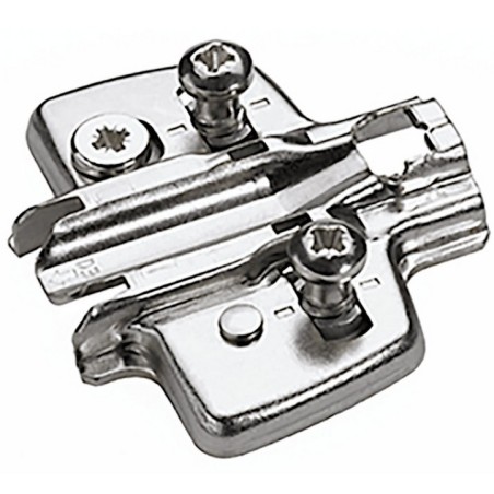 Hettich – Prowadnik krzyżakowy z regulacją (2 mm), niklowany (dystans 1.5 mm), 37 x 32 mm