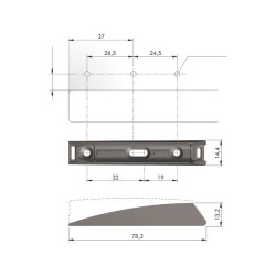 Italiana Ferramenta – K-PUSH ADAPTER + PŁYTKA DŁUGI POPIEL