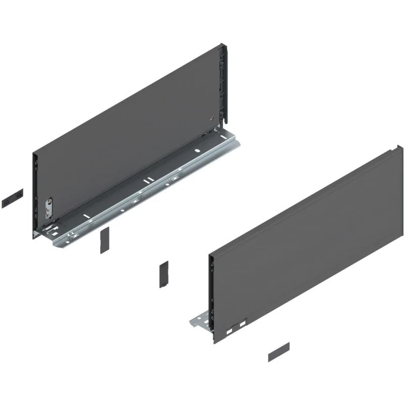 BLUM – Bok szuflady LEGRABOX pure, wys.M (90,5mm), dł.270–650mm, lewy/prawy, antracyt BLUM – Bok szuflady LEGRABOX pure, wys.M (90,5mm), dł.270–650mm, lewy/prawy, antracyt