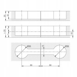 Italiana Ferramenta – Złącze blatu QUICK L-100 mm, Fi-35 mm PUSZKA