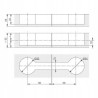 Złącze blatu QUICK L-100 mm, Fi-35 mm PUSZKA