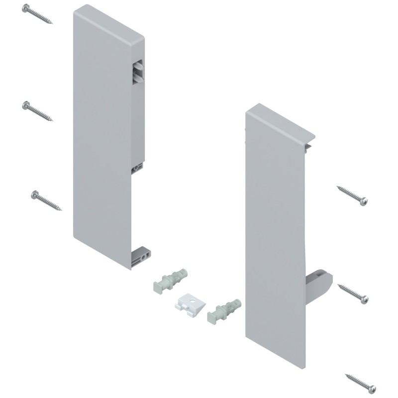 Mocowanie frontu TANDEMBOX , wys. D, do szuflady wewnętrznej z pojedynczym relingiem, lewe/prawe, do TANDEMBOX antaro, szary