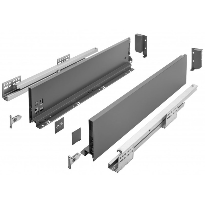 Szuflada GTV AXIS PRO H-116 mm średnia (B), L-250–600 mm, cichy domyk