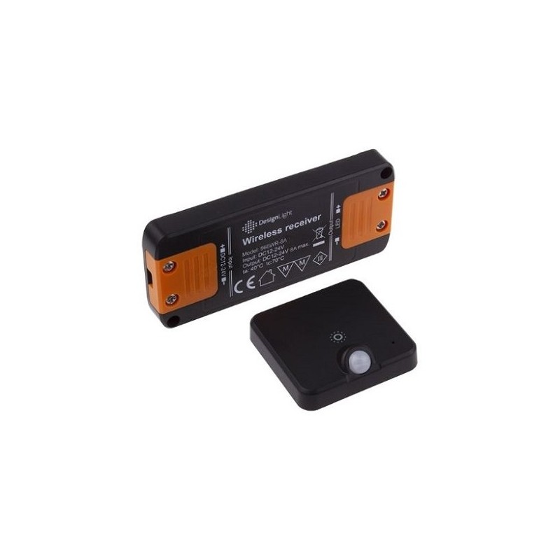 Design Light – DELI-ZES-1P-CZ-01 DELI wyłącznik do szaf, zestaw 1pkt (sterownik+sensor) czarny