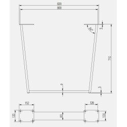 GTV – Noga meblowa – stelażowa INDUSTRIA trapez