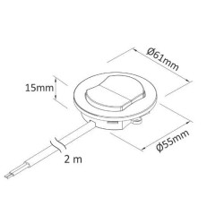 Design Light – Wyłącznik meblowy WM230 do wpustu - WYL-WM230-W-01