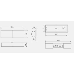 GTV – Przedłużacz biurkowy wpuszczany PRESTINO  biały USBA+C, RJ45, HDMI