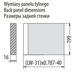 GTV – Szuflada narożna MODERN BOX, wysoka, L-600mm, szara