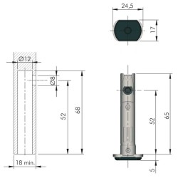 Italiana Ferramenta – Stopka regulowana REKORD "12" H-52, regulacja 0-12mm, 150kg/szt