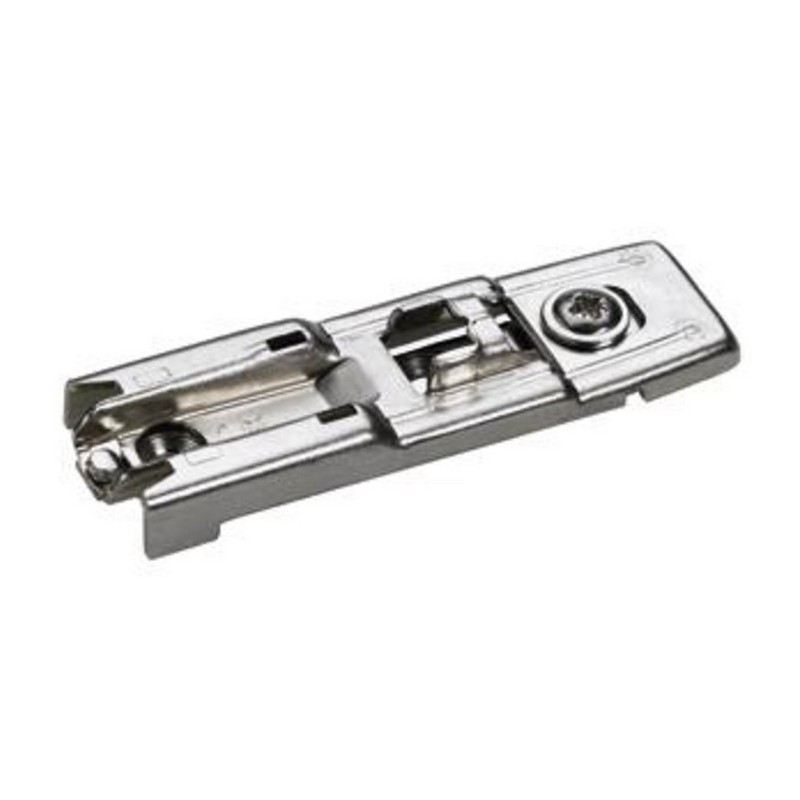 Hettich – Prowadnik prosty z regulacją wysokości, niklowany, rozstaw otworów 20 x 32 mm, do przykręcenia, odstęp 1,5 mm