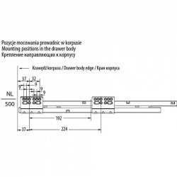 GTV – Szuflada zlewozmywakowa Modern Box z otworem w kształcie litery "U", L-500mm, H-83mm, szara