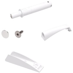 Odbojnik K-PUSH TECH + adapter, krótki z gumką, biały/popiel