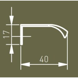 GTV – Uchwyty krawędziowe do mebli UA-HEXA 1200mm Biały, Czarny mat, Złoto szczotkowane, Aluminium