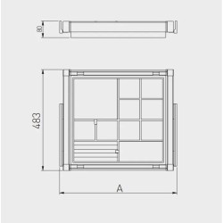 Szuflada GTV Elite – organizer 600-900mm – biała