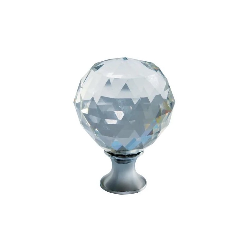 Gałka do mebli Crystal Palace A, średnica 25/30/40mm chrom, kryształ