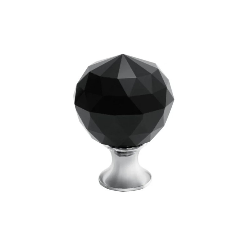 Gałka do mebli Crystal Palace A fi-20, 30 mm, chrom, czarny kryształ