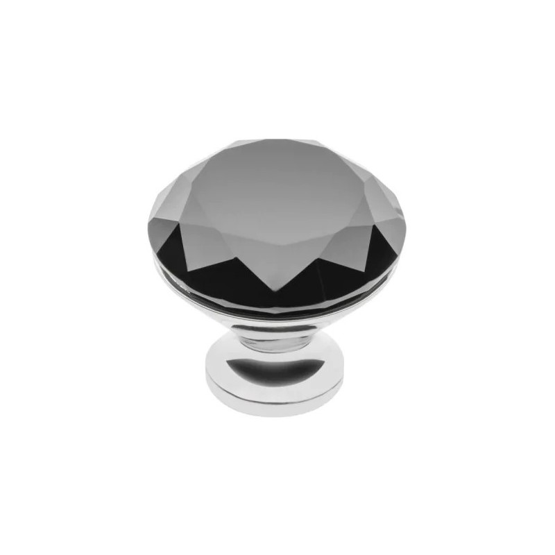 Elegancka, czarna gałka do mebli Crystal Palace B fi-20/30 mm