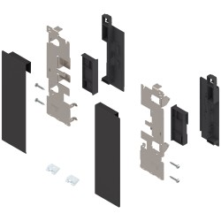 Mocowanie frontu LEGRABOX , wys. C, do szuflady wewnętrznej z elementami dekoracyjnymi, lewe/prawe, czarny