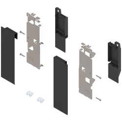 Mocowanie frontu LEGRABOX , wys. C, do szuflady wewnętrznej z relingiem, lewe/prawe, czarny