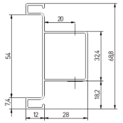 Profil bezuchwytowy VELLO z funkcją LED "T" dwustronny