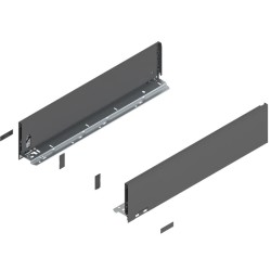 BLUM – Bok szuflady LEGRABOX pure, wys. K (128,5 mm), lewy/prawy, antracyt, 300-600 mn