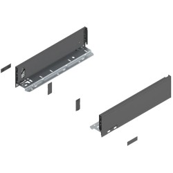 Bok szuflady LEGRABOX pure, wys. M (90,5 mm), lewy/prawy, antracyt, 270-650 mn