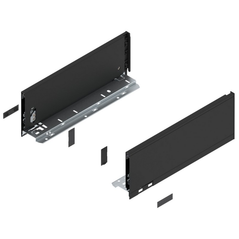 BLUM – Bok szuflady LEGRABOX pure, wys. K (128,5 mm), lewy/prawy, czarny, 300-550 mn BLUM – Bok szuflady LEGRABOX pure, wys. K (128,5 mm), lewy/prawy, czarny, 300-550 mn