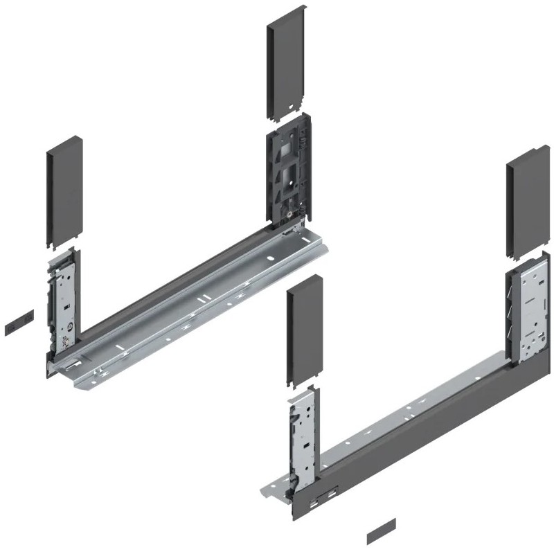 BLUM – Bok szuflady LEGRABOX free, wys. C (177,0 mm), lewy/prawy, antracyt, 450-550 mn