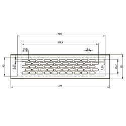 KRATKA WENTYLACYJNA GTV - DE NOVO - 245x60 mm ALUMINIUM