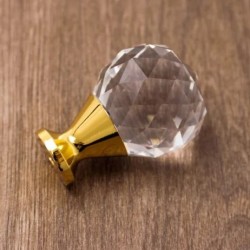 Gałka do mebli GTV Crystal Palace - A - fi20/30mm złoty chrom, kryształ