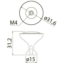 GTV – Gałka do mebli IMPERIA – GA-IMPER-1-20M – czarny mat