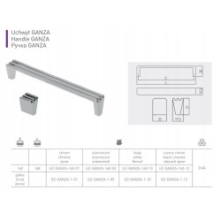 Gałka do mebli GTV GANZA – GZ-GANZA-1-05 – aluminium