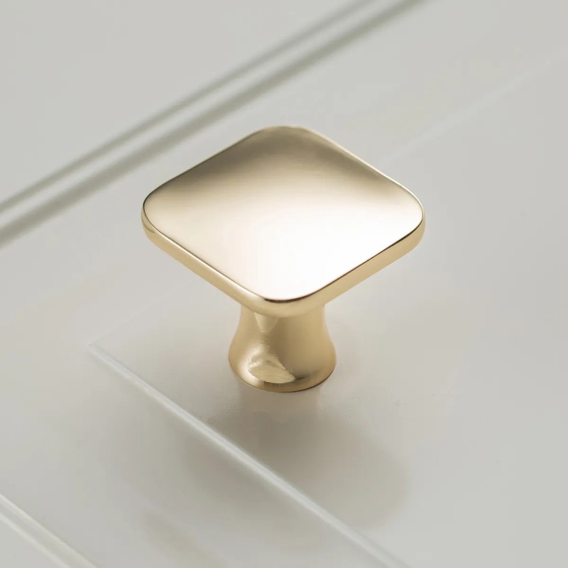 Gałka do mebli PIAZZA złoto szczotkowane, inox, mosiądz i czarna