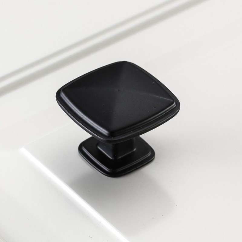 Gałka klasyczna do mebli POINT GTV inox, złoto szczotkowane, czarna