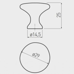 GTV – Gałka do mebli UDINE – chrom, inox, satyna, aluminium, biały, czarny