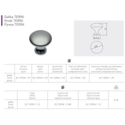 GTV – Gałka do mebli TERNI – Czarny mat - GZ-TERNI-1-20M
